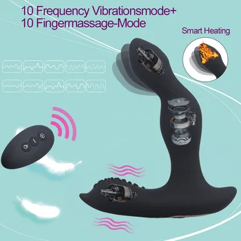 10 Ātrumiem, Kas Vibrē Vīriešu Prostatas Masāža Smart Apkures Tālvadības Dildo Anālais Vibrators Buttplug G-Spot Veicinātu Geju Seksa Rotaļlietu,