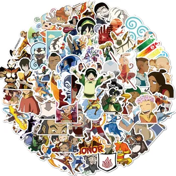 100 Gab Karikatūra Anime Uzlīmes Iemiesojums Pēdējā Airbender Aang Katara Sokka Ūdensizturīgs Kancelejas preces Uzlīmes Bullet Vēstnesis DIY