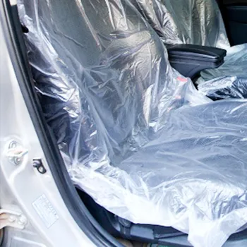 100 gab. / Komplekts Vienreizējās lietošanas Plastmasas Auto Sēdekļa Vāku Transportlīdzekļu tehniskās Apkopes Skaistumu Pe Izmantojamais Auto Sēdekļa Vāku Auto Putekļus Un Netīrumus