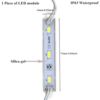 100 Gab SMD 5630 5730 3 LED DC12V LED Modulis IP63 IP65 Waterproof Reklāma, LED Reklāma sloksnes lampas spuldzes Gaismas izkārtne