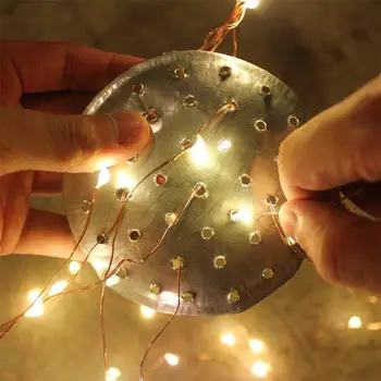 100 LED, Ūdenskritums Vīnogulāju Stīgu Gaismas Akumulatora Vara stieples Pasaku Gaismas Koku Veikals Ziemassvētku Mājas Loga Fona Apdare
