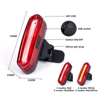 100 LM Uzlādējams LED Augstas Kvalitātes Lādējamu USB Kalnu Velosipēds Astes Gaismas MTB Drošības Brīdinājums Velosipēdu Aizmugures Gaismas Lampa