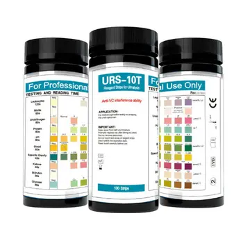 100 Sloksnes URS-10T Urīna analīze Reaģenta Sloksnes 10 Parametri) Urīna Testa plāksnīti, Leikocīti, Nitrītu, Urobilinogen, Olbaltumvielu, pH