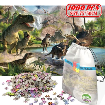 1000Pcs Dinozauru Pasaule 3D puzle Pieaugušo Spēles Rotaļlietas Rotaļlietas Garlaicīga Spēle, Celtniecības Montāžas Izglītības Rotaļlietas