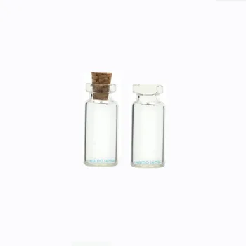 100gab 1.4 ml Stikla Pudele Mazo Mini Korķi Tukšs Eļļa, Skaidrs, Pudelīte, kas Vēlas 122806