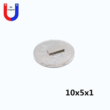 100gab 10x5x1 mm N35 Spēcīgu Laukumā NdFeB retzemju Magnēts 10*5*1 mm Neodīma Magnēti 10mm x 5mm x 1mm