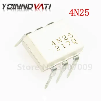 100GAB 4N25 DIP6 Tranzistora izejas optoelektronisko PTR 20%, 2.5 KV Jaunas oriģinālas