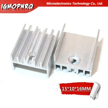 100gab Alumīnija Heatsink Radiatoru 15*10*16 mm Tranzistors-220 hjxrhgal Tranzistoru TO220 balts
