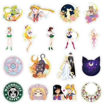 100gab Anime Sailor Moon Uzlīmes PVC Grafiti Decal Usagi Tsukino Skeitborda Uzlīme Klēpjdatoru Ūdensizturīgs Čemodāns, Auto Uzlīmes