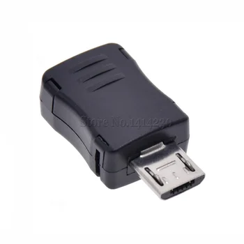 100gab DIY Micro USB 5P 5 Pin T Ports Male Spraudnis-Ligzda Savienotāju Komplekts Melns Plastmasas Vāks DIY