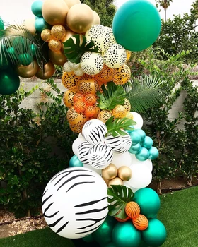 100gab Džungļu Safari Tēmu Puse, Dzīvnieku Leopard Baloni Arkas DIY Balonu Komplektu, Dzimšanas dienas Bērnu Dušas Meža Puse Dekori