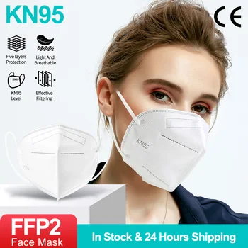 100gab ffp2mask Atkārtoti kn95 maskas ce sertificēts pieaugušo ffp2reutilizable mascherine KN95 Mascarillas Sejas aizsargmaskas, Maskas