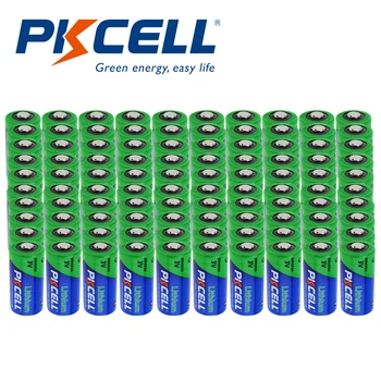 100gab Pkcell 3 v CR123A Litija Li - MnO2 Baterijas Indikators baterijas Vienāds CR123 123A CR17345 KL23a VL123A DL123A 5018LC EL123AP