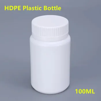 100ml plastmasas farmācijas medicīna kapsula flakons tablete pudeli ar skrūvējamu vāciņu uzglabāšanas tvertnes HDPE pārtikas klases