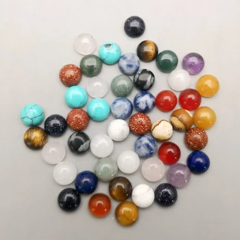 100Pc/daudz dabīgā akmens apaļas pērles 8mm cabochon par rotu padarot jaukto šarmu augstums kvalitāti modes aksesuāru vairumtirdzniecības Gredzens