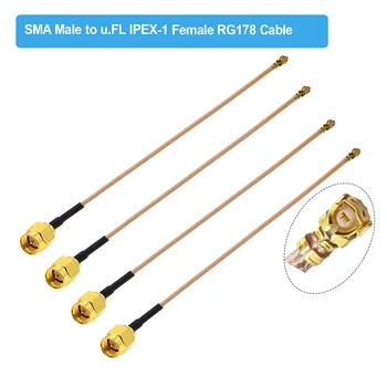 100PCS/Daudz SMA IPEX RG178 Kabelis, RP-SMA / SMA Male, lai uFL/u.FL/IPX/IPEX-1 Sieviešu RF Koaksiālie Bize WIFI Antenas Pagarinājuma Kabelis,