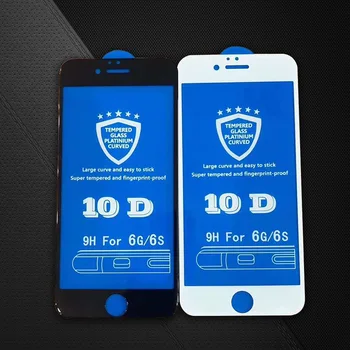 100pcs/daudz Vairumtirdzniecības 10D Stikla Filmu iPhone 12 Mini 11 Pro Max XS XR X 8 7 6 S Plus Pilnībā Segtu Ekrāna Aizsargs, Filmu Bezmaksas DHL