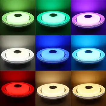 100W Mūzika Led Griestu Gaismas Lampa 110-220V RGB Flush Kārtā Mūzikas APP bluetooth Skaļruni Smart Griestu Lampa Ar Tālvadības pulti