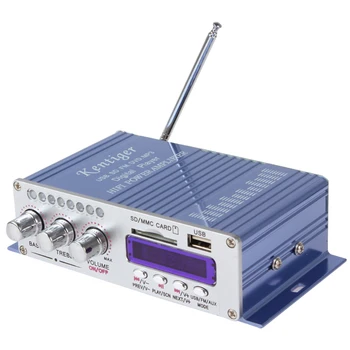 100W USB Strāvas Mini HiFi Stereo 2 Kanālu Pastiprinātāju, kas Auto Mājās MP3 FM Audio Atskaņotāju Automašīnu, Motociklu, Laivu 87,5 MHz-108MHz