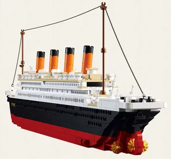1021Pcs Titānika Kuģa Celtniecības Bloki Komplekti Skaitļi Laivu Pilsētas DIY Brinquedos Draugiem Modelis Ķieģeļu Izglītojošas Rotaļlietas Bērniem