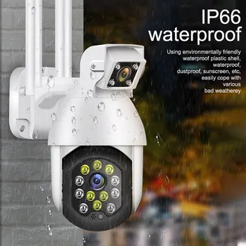 1080P Dual Objektīvs Drošības WIFI IP CCTV Drošības Kameras Bezvadu Āra Ūdensizturīgs Mājas PTZ IS Cam WIFI Kameru PTZ Rotācija