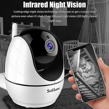 1080P Home Security, IP Kamera 2.0 Megapikseļu Audio Bezvadu Mini Kamera Nakts CCTV Bezvadu Baby Monitor