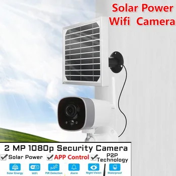 1080P Saules Enerģijas Kamera 2MP, Bezvadu Wi-fi Drošības Uzraudzības Ūdensizturīgs Āra Kameras IS Nakts Redzamības Saules Enerģijas HD Camer