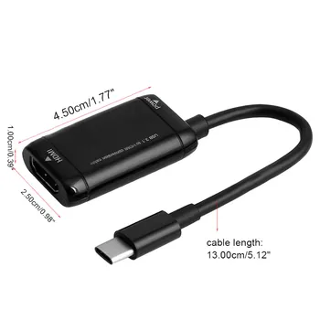 1080P Sieviešu un Vīriešu Pārveidotājs Kabelis MHL Android Tālrunis Tablete HDMI USB-C USB 3.1 C Tipa USB-C Uz HDMI Adapteri