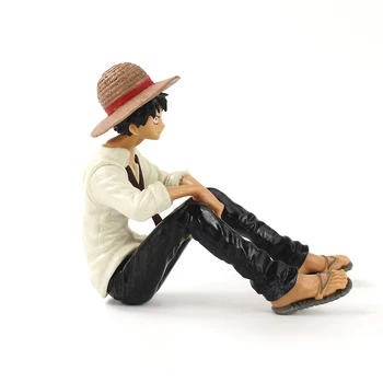 10cm Anime Viens Gabals Monkey D. Luffy Sēdēt Apdare Lelles PVC Modelis Attēlā Rotaļlietas
