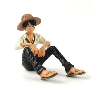 10cm Anime Viens Gabals Monkey D. Luffy Sēdēt Apdare Lelles PVC Modelis Attēlā Rotaļlietas