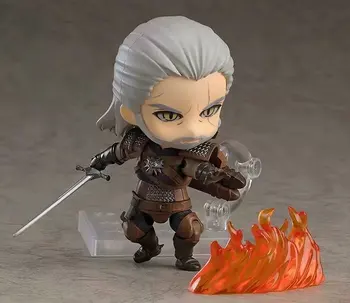 10CM Q versija Witcher-ed 3 Savvaļas Medības 907 # Geralt Balto Vilku Geralt PVC Darbības Rādītāji Modeli, Rotaļlietas, Dāvanu Lelle