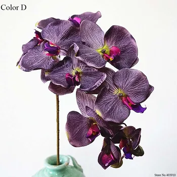10Heads liels Mākslīgā Orhideja, Ziedi Eiropas Retro stila Kožu Tauriņš Orhidejas Mājās, Kāzu svinības, Apdares viltus zīda ziedi