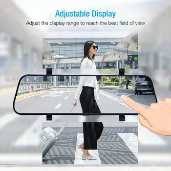 10inches HD 1080P Dubultā Objektīva Auto DVR Dash Cam Video Kameru Ieraksti Atpakaļskata Spoguļi Automašīnas DVR, Gps Navigator Auto Stils