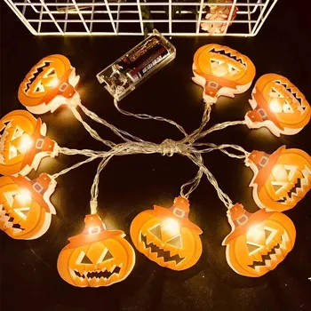 10LED Halloween LED String Light Ķirbju Spider Bat Galvaskausa String Gaismas Lampa DIY Karājas Šausmu Halloween Dekorēšanas Piederumi