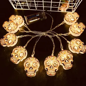 10LED Halloween LED String Light Ķirbju Spider Bat Galvaskausa String Gaismas Lampa DIY Karājas Šausmu Halloween Dekorēšanas Piederumi
