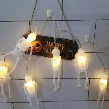 10Lights Karājas Halloween Dekoru Ķirbji/Ghost/Spider/Galvaskausa LED String Gaismas Laternas Lampas DIY Mājās Āra Grupa Krājumi