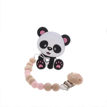 10pc Panda Silikona Bērnu Teether BPA Free Jaundzimušo Zobu Kaklarotu, zīdaiņu mierinātāji Ķēdes Piederumi Grauzējiem Pārtikas Klases Kulons Rotaļlietas DIY