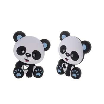 10pc Panda Silikona Bērnu Teether BPA Free Jaundzimušo Zobu Kaklarotu, zīdaiņu mierinātāji Ķēdes Piederumi Grauzējiem Pārtikas Klases Kulons Rotaļlietas DIY