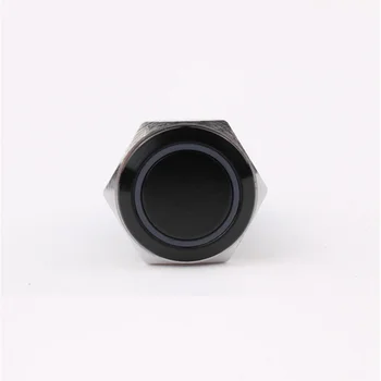 10pcs 16 mm metāla spiedpogu Ūdensizturīgs black slēdzis ar gaismas iekārtas Fiksēšanas slēdzenes Auto Auto Lock Reset Augsta/plakanu galvu
