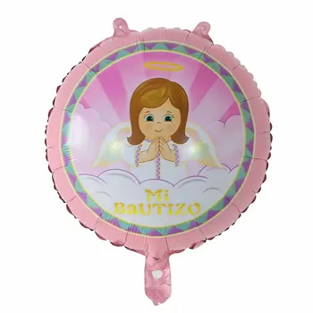 10pcs 18 collu spāņu Mi Bautizo Baloni, bērnu dušas, dzimšanas dienas puse rotājumi balonu bērniem, Gaisa Globos zēns un meitene piederumi