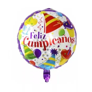 10pcs 18inch Kārta Feliz Cumpleanos spāņu Happy Birthday Party Mylar Folijas, Hēlija Baloni, Gaisa Baloes Absolvēšanas Gaisa Globos Rotaļlietas