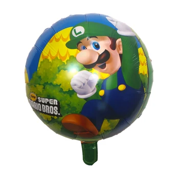 10pcs 18inch Kārta Super Mario Hēlijs, Folija Baloni Dzimšanas dienas svinības Mario Bros Mylar Balonu Bērnu Apdare Piederumi Bērniem Rotaļlietas