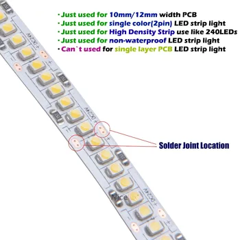 10pcs 2pin LED Slokšņu Savienotājs 10mm 12mm Vienā Krāsā IP20 Augsta Blīvuma 240LEDs/m LED Sloksnes, lentes, Sloksnes Vadi, Savienotāji