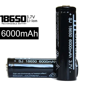 10Pcs Augstas Kvalitātes Litija jonu Li Akumulators 18650 Baterijas 3,7 V 6000mAh Lukturīšu Lāpu