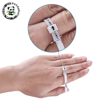 10pcs Baltu Gredzenu Sizer Platums Plastmasas Pirkstu Mērīšanas Jostu MUMS 1-17 Rotaslietas Mērījumu 11.5x0.5x0.15cm