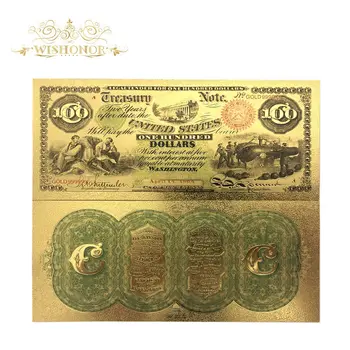 10pcs/daudz Amerikā, Krāsa Zelta Banknotes 100 asv Dolāru Banknotes 24k Zelta Pārklājumu Viltotu Naudu, Biznesa Dāvanu Un Kolekcija