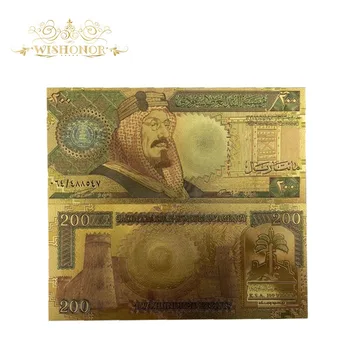 10pcs/daudz Jaunu Modeli, Saūda Arābija Banknošu 500 Arābu Banknošu 24K Zelta Pārklājumu Rēķinus Par Mājas Dekoru Un Kolekcija