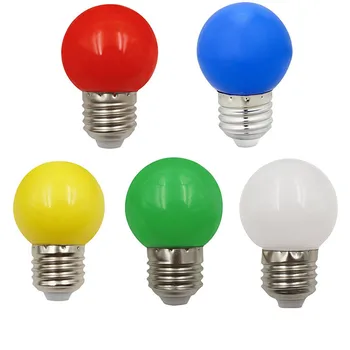 10pcs/daudz LED Globe Spuldzes 1W E27 G45 Spuldzes Ziemassvētku Eglītes Rotājumu Halloween Blowup Laternu Krāsains Balta, Zaļa, Sarkana