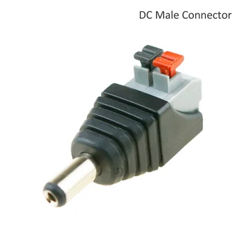 10pcs/Daudz Strāvas Ligzda DC Adapteri Plug Connector 2.1*5.5 mm Vīrietis Sieviete Kabeļa Savienotājs Led Strip Gaismas CCTV Kameras JQ