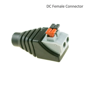 10pcs/Daudz Strāvas Ligzda DC Adapteri Plug Connector 2.1*5.5 mm Vīrietis Sieviete Kabeļa Savienotājs Led Strip Gaismas CCTV Kameras JQ